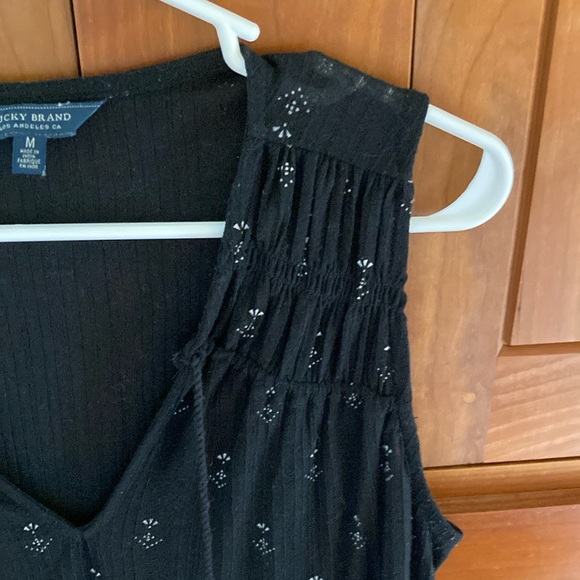 Lucky Brand Black Tank Top with white design - Picture 8 of 11